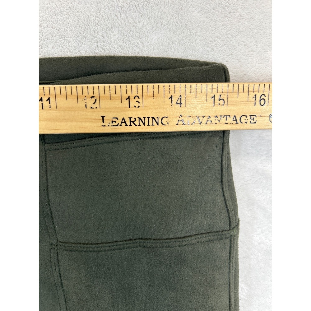 SPANX Leggings Women's Size‎ L Olive Green Faux Suede - Picture 5 of 8
